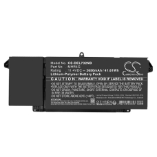 Compatible battery replacement for DELL 1PP63,4M1JN,727CG,9JM71,HDGJ8...