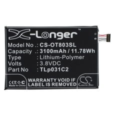 Compatible battery replacement for Alcatel TLP031C1,TLP031C2