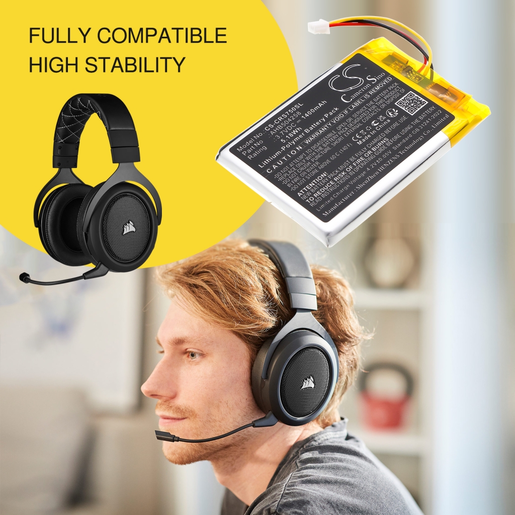 Baterie do bezdrátových sluchátek a headsetů Corsair CS-CRS750SL