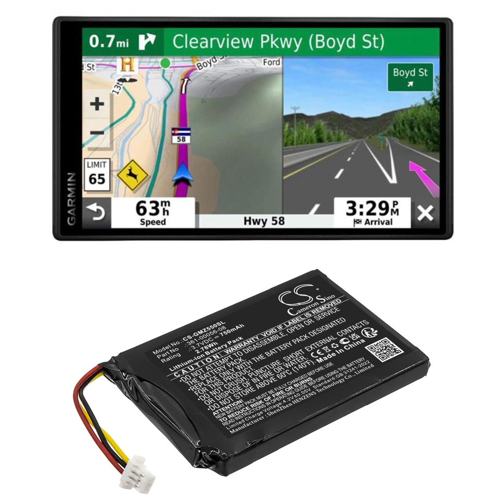 Baterie do navigací (GPS) Garmin CS-GMZ550SL