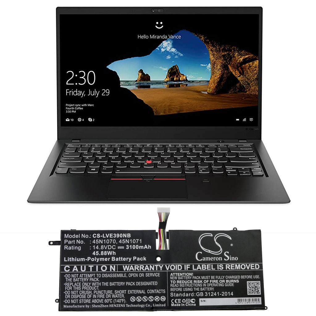 Baterie do notebooků Lenovo ThinkPad X1 Carbon 3444