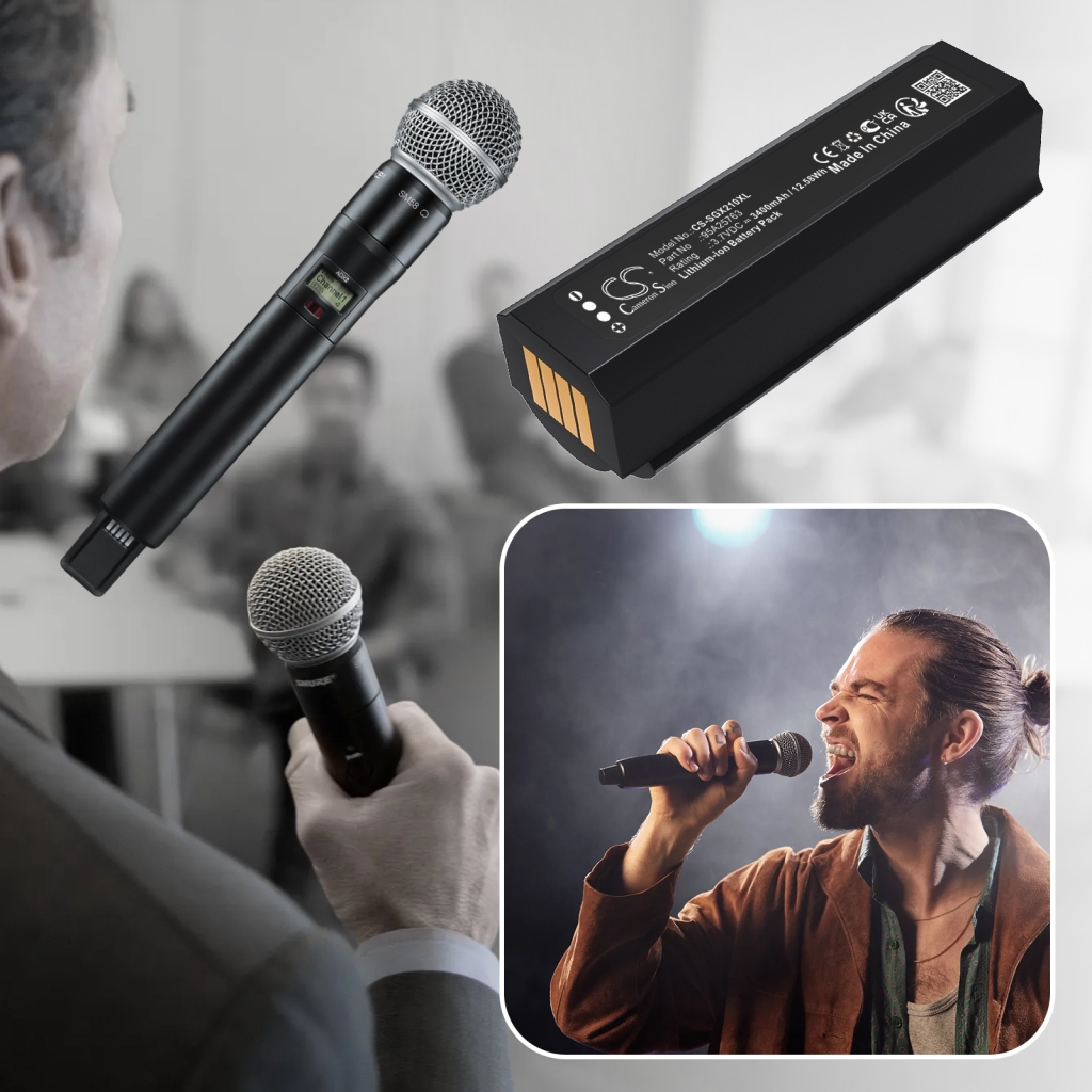 Baterie do mikrofonů Shure ADX2 Handheld Wireless Microphone Transmitter