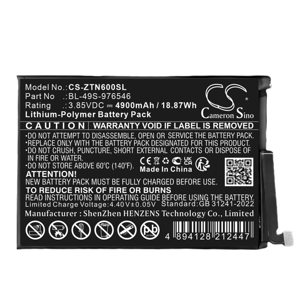 Baterie do mobilů ZTE CS-ZTN600SL
