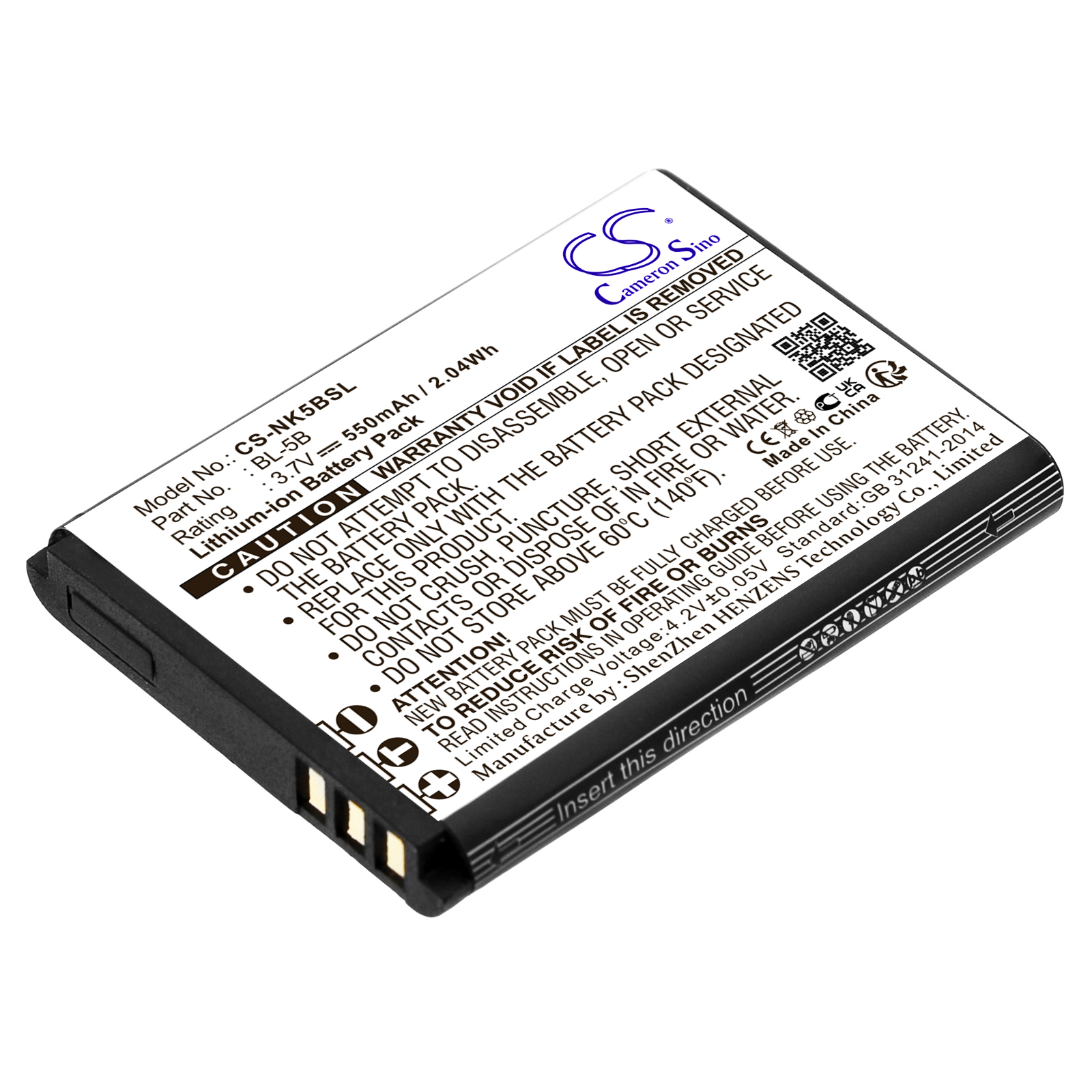 Cameron Sino CS-NK5BSL 3.7V Li-ion 550mAh černá - neoriginální